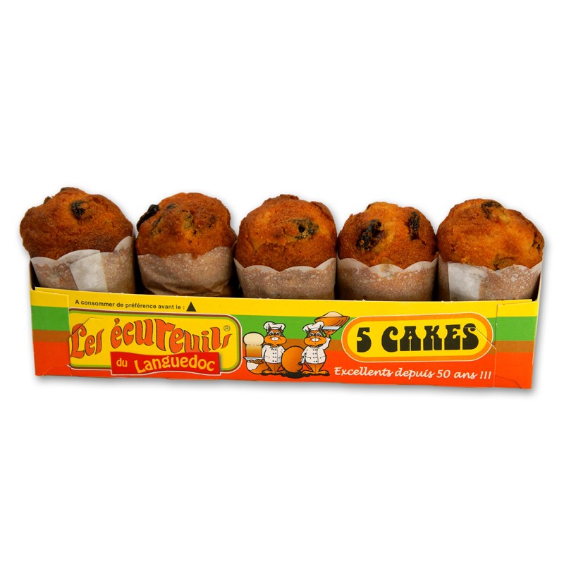 Cakes Ecureuils Raisin X 5 190 Gr Les Ecureuils Du Languedoc